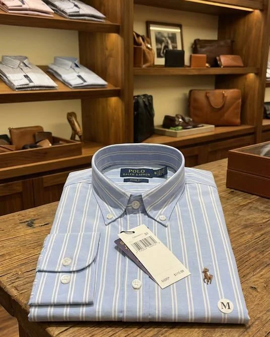 Premium Slim Fit Sky Blue Stripe Shirt