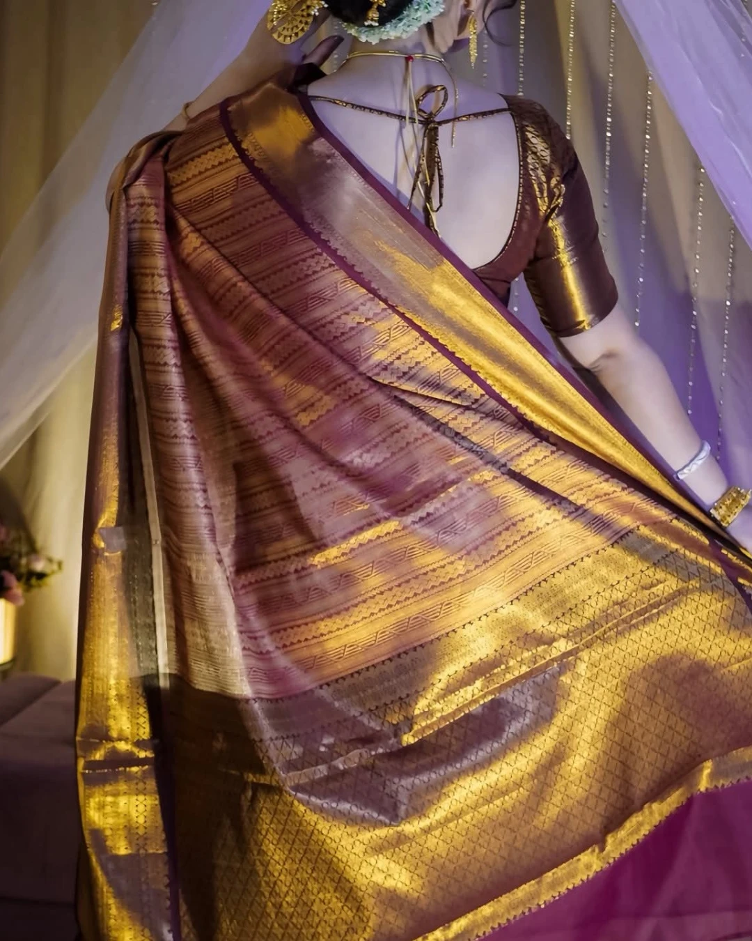 Kanchipuram katan saree কাঞ্জিপুরাম কাতান শাড়ী