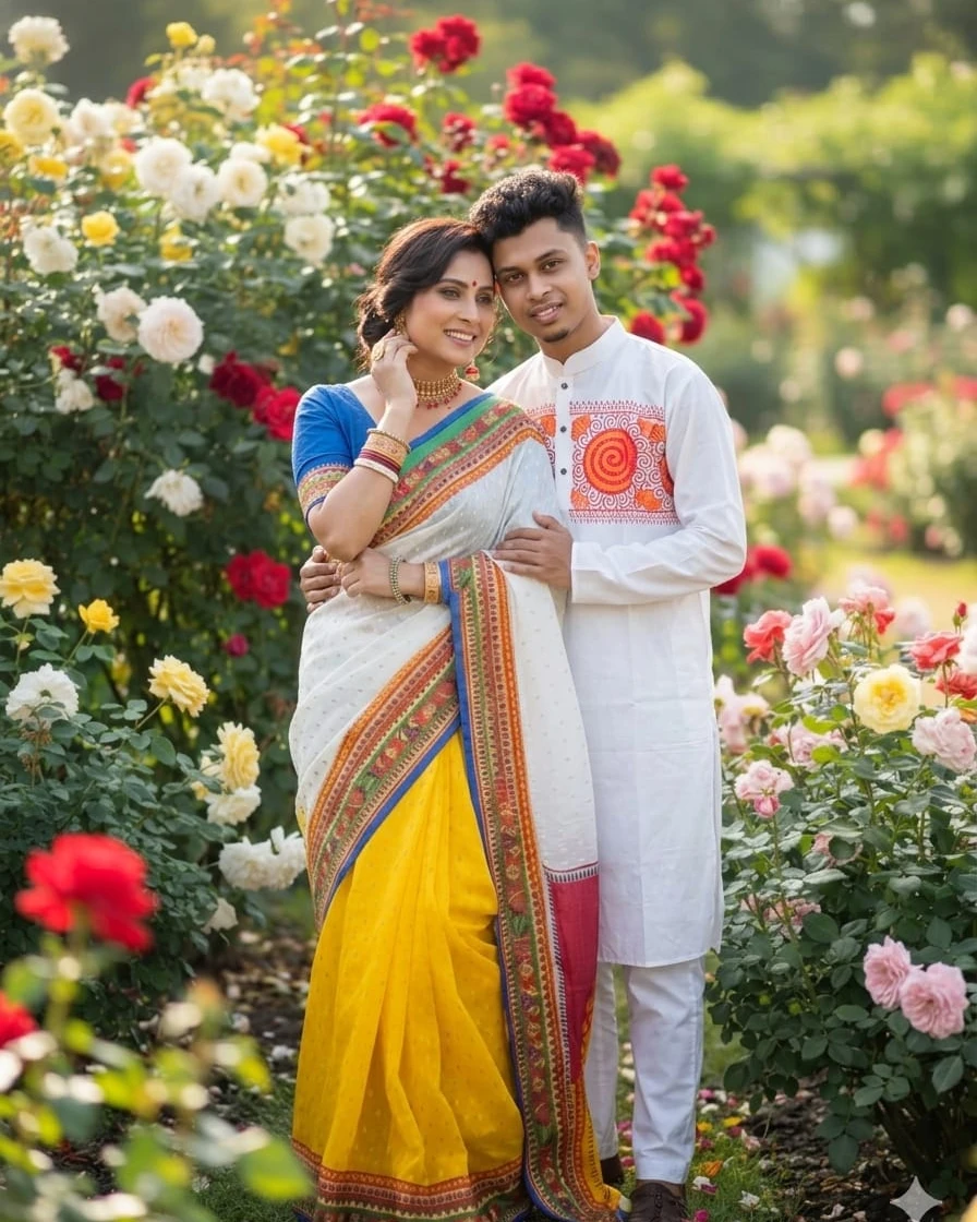 Basanta Bilash Premium Block-Print Couple Combo