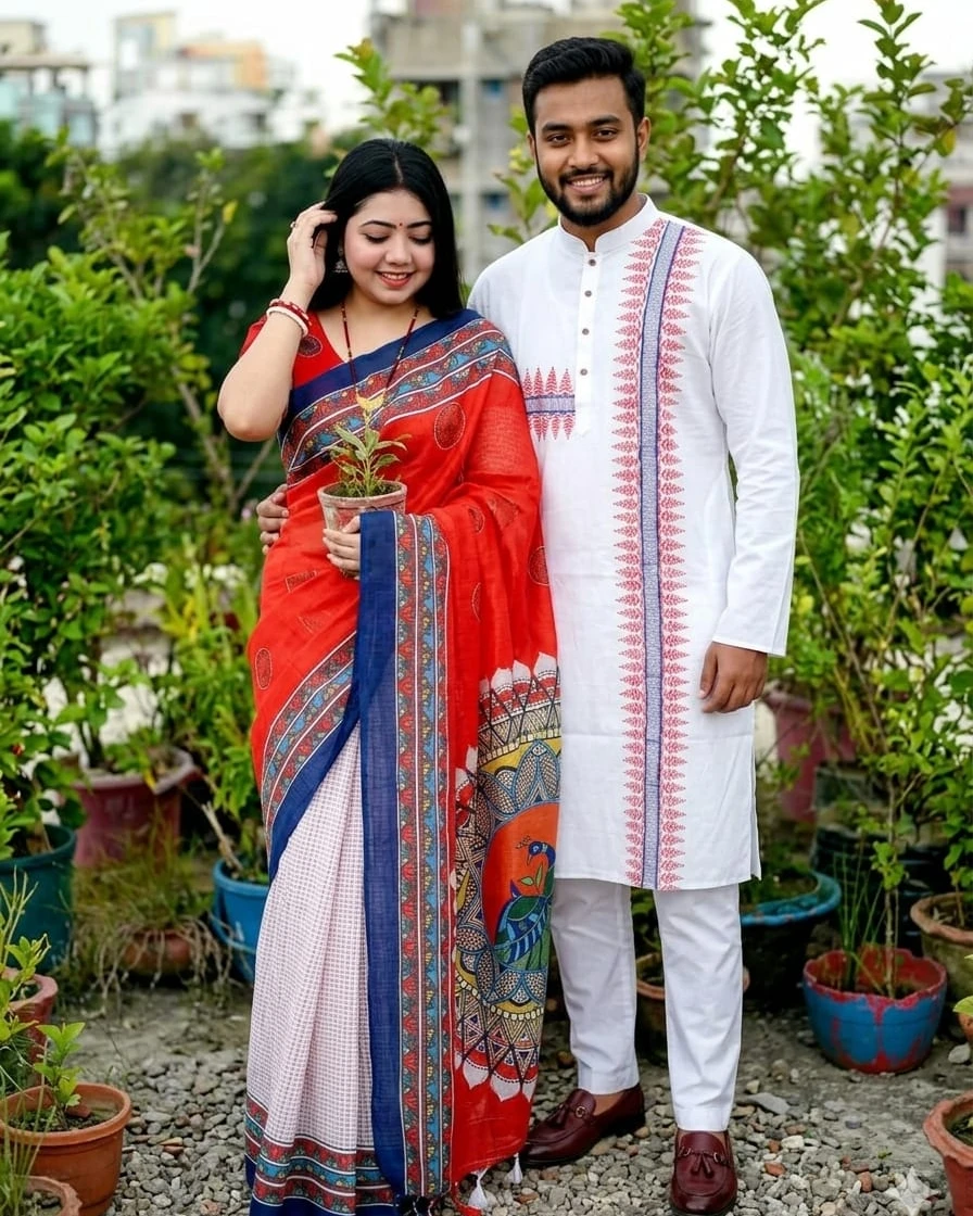 Shonali Boishakh Premium Couple Matching Set