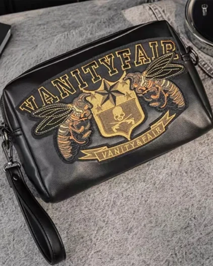 Garb “Edge” Series | Skull Embroidery Soft-PU Messenger Bag