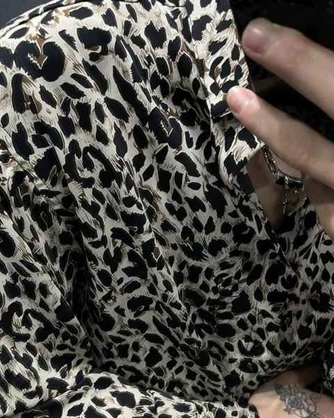 Garb “Tide” Series | Design-Sense Thickened Leopard Print Executive Shirt