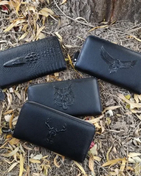 Garb Signature | Executive Crocodile-Embossed Long Zipper Wallet & Clutch