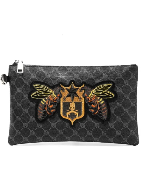 Garb Signature | Heritage Vintage Embroidered Horizontal Leather Clutch