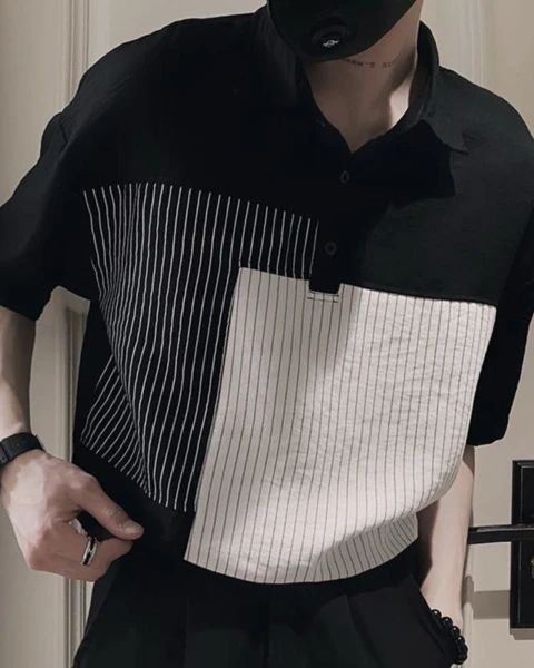 Garb Signature | High-Grade Striped Ice Silk Cooling Polo