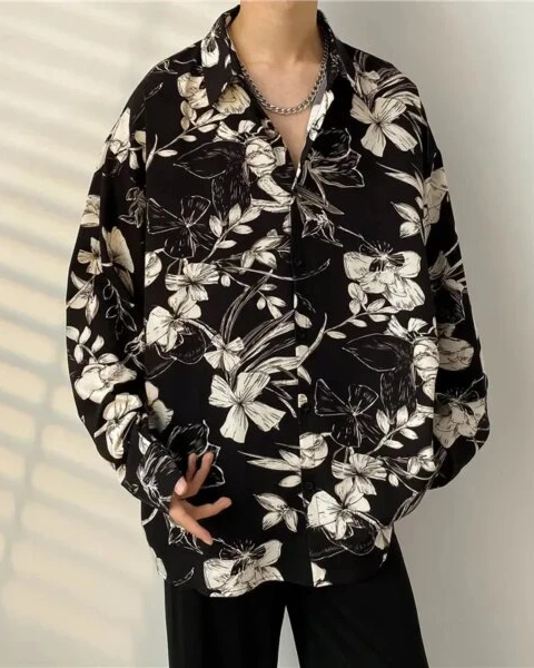 Premium Spring Black Long Sleeve Dress Shirt