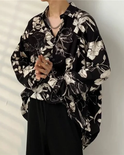 Premium Spring Black Long Sleeve Dress Shirt