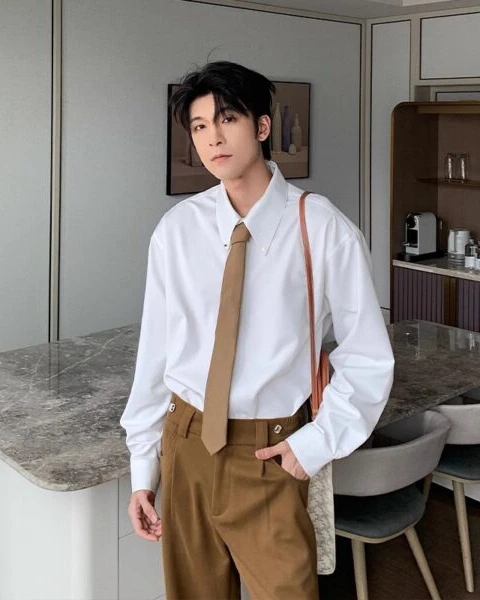 Premium Vintage Turn-Down Collar Solid Shirt