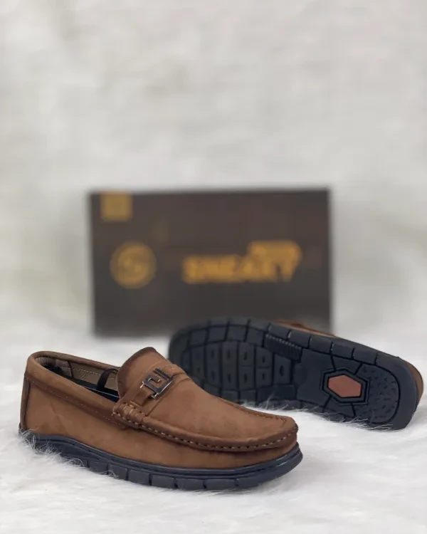 Royal Cobbler_Brown_Metal Emblem_Suede Leather_Men