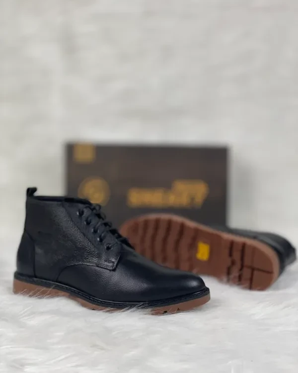 Cat boot-Lace-Black-Original Leather-Men