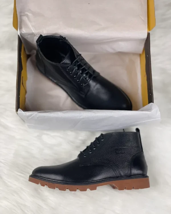 Cat boot-Lace-Black-Original Leather-Men