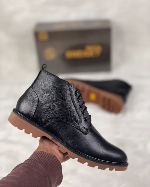 Cat boot-Lace-Black-Original Leather-Men