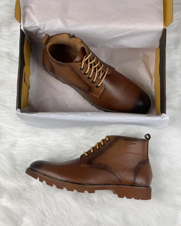 Cat boot-Lace-Chocolate-Original Leather-Men