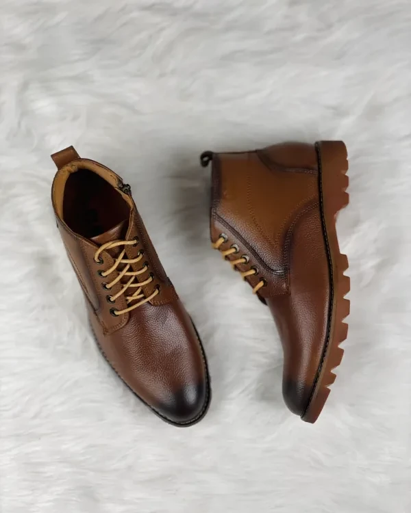 Cat boot-Lace-Chocolate-Original Leather-Men