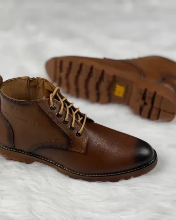 Cat boot-Lace-Chocolate-Original Leather-Men