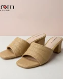 Sahara Sand Textured Block Mules