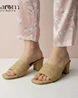 Sahara Sand Textured Block Mules