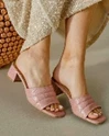 Blush Serpentine Block Mules