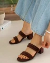 Twilight Sparkle Multi-Strap Mules-Brown
