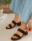Twilight Sparkle Multi-Strap Mules-Brown