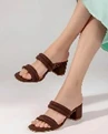 Twilight Sparkle Multi-Strap Mules-Brown