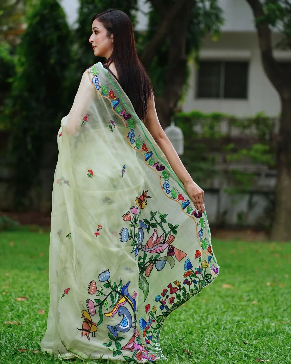 Whistling Feather Muslin Saree