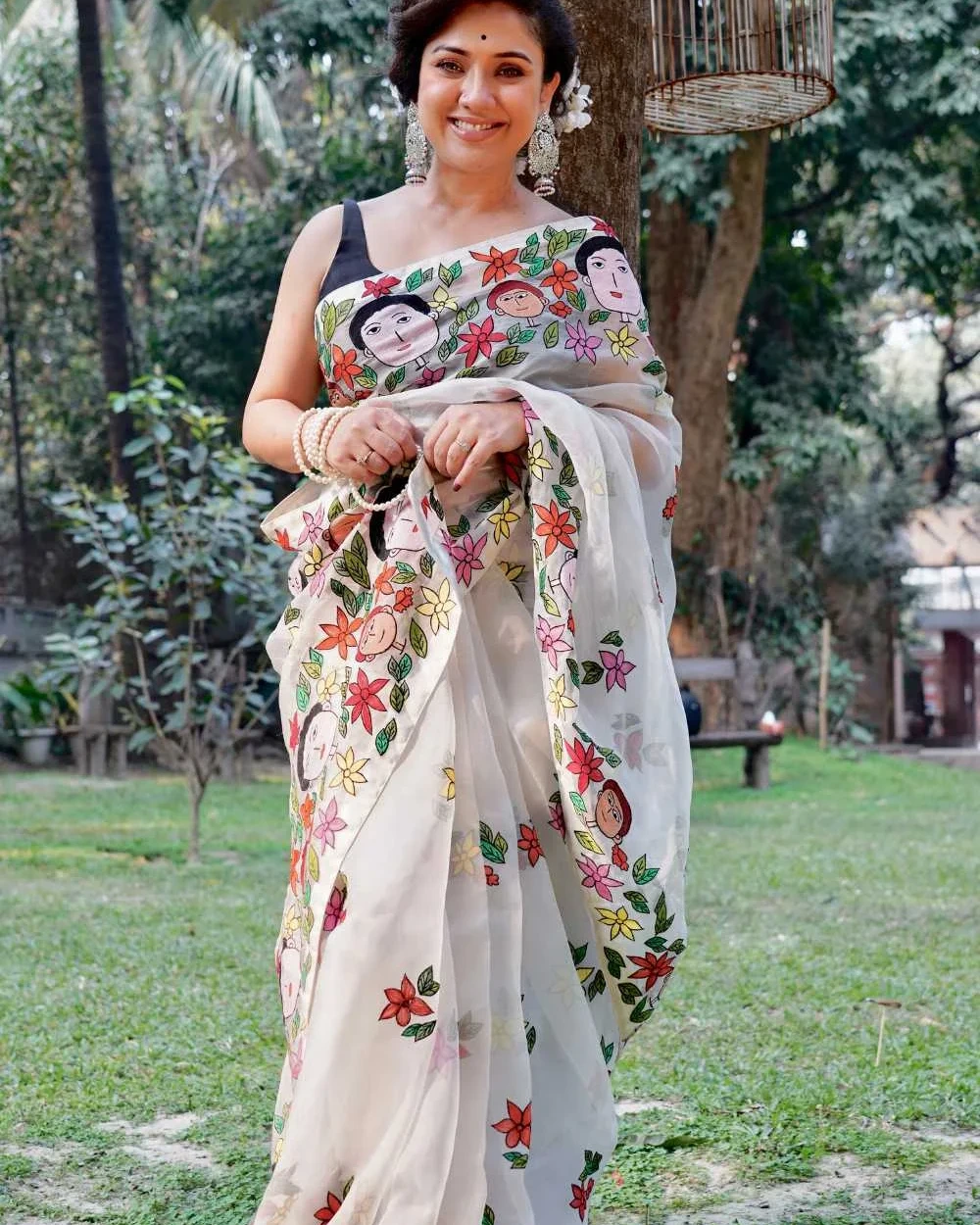 In the garden Muslin Saree