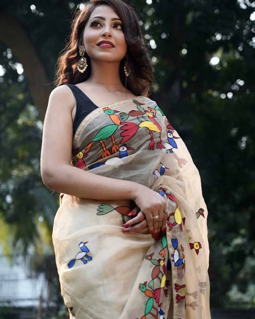 Flight Of The Bird Muslin Saree