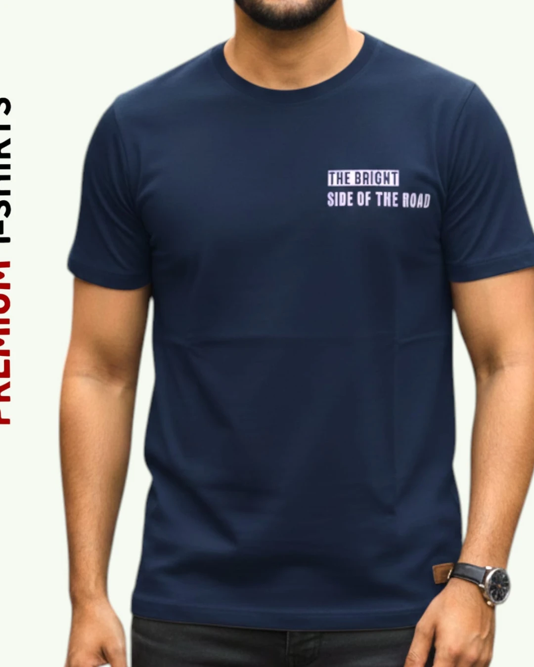 Bright Side Navy Minimalist Graphic Tee